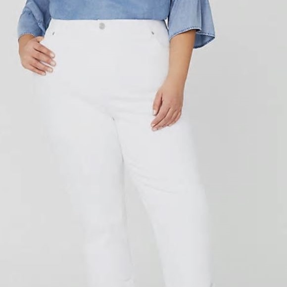White Jean Capri Petite Plus 20WP - Picture 3 of 6